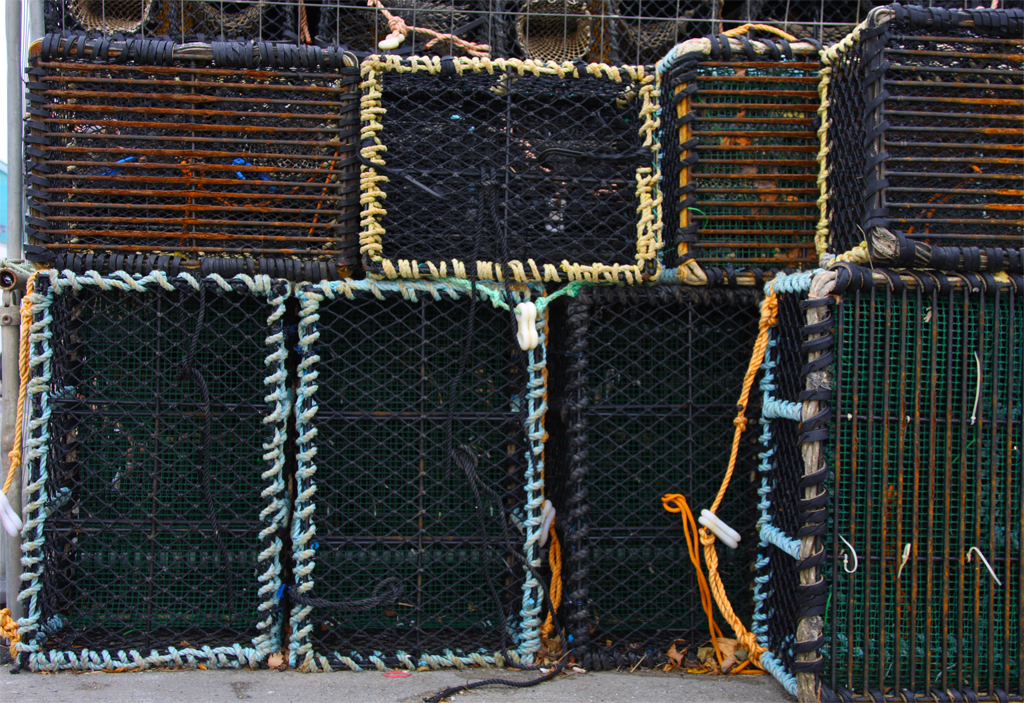 Lobster Pots on the quayside in Aberystwyth