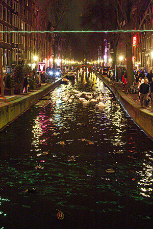 Amsterdam, Red Light district at Night.