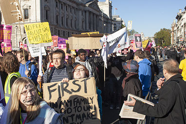 Student Protest against University Fees in London.