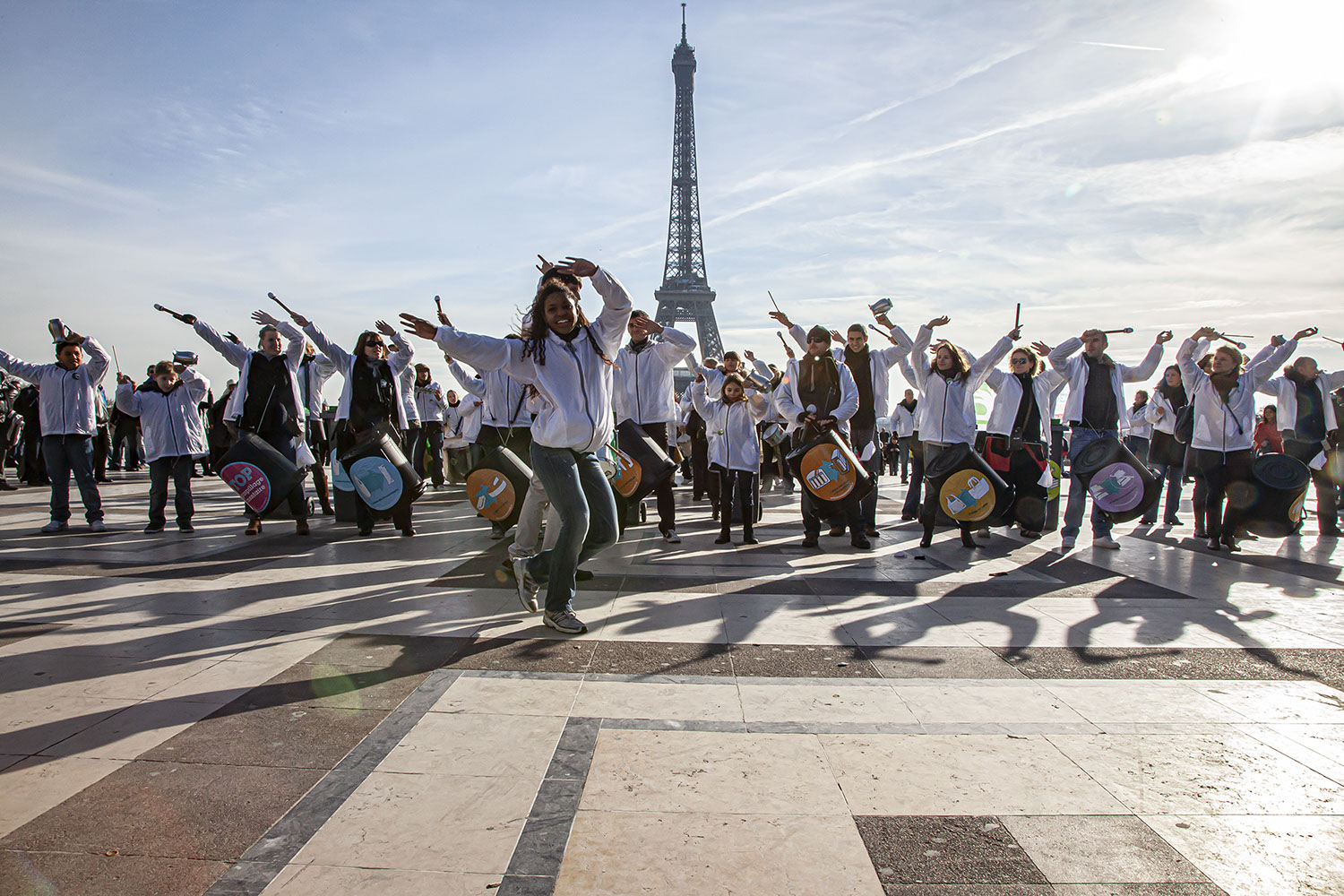 Dance and Drum Group demonstrating in Paris.